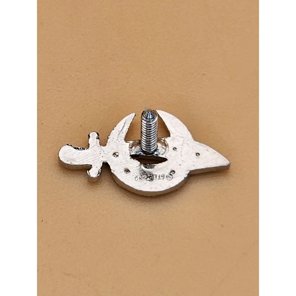 Vtg 925 Sterling Silver Crystal Masonic‎ Shriners Lapel Pin Tie Tack Hat Pin